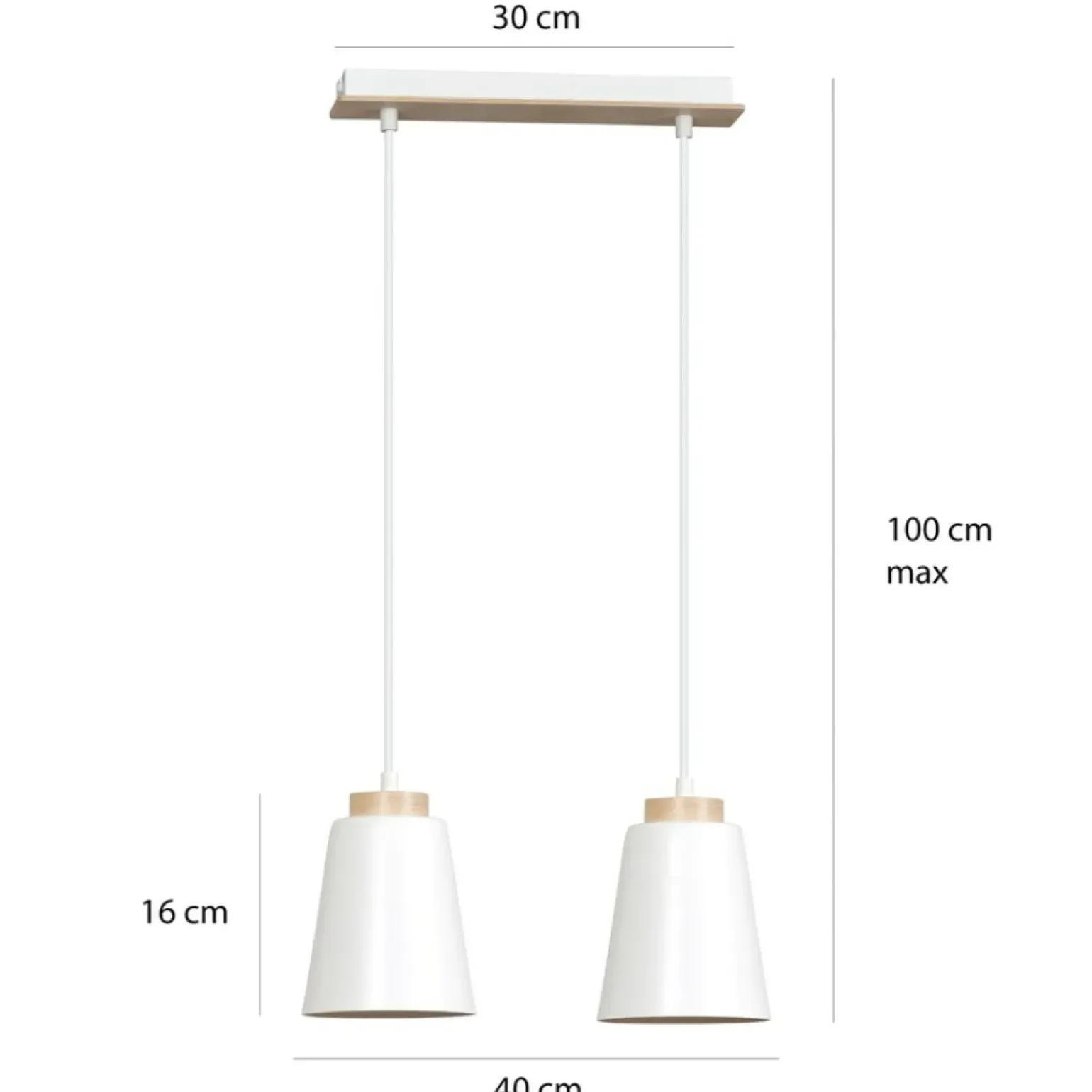 Discount Podwójna lampa wisząca na listwie białe klosze 443/2 | Kaja Żyrandole Nowoczesne