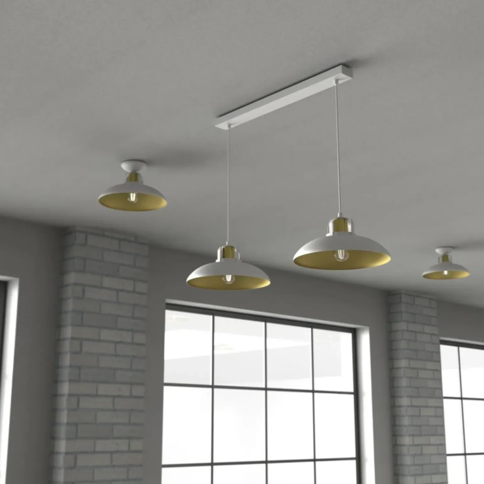 Outlet Podwójna lampa wisząca na listwie, duży gwint MLP7705 z serii FELIX | Kaja Oświe Żyrandole Nowoczesne