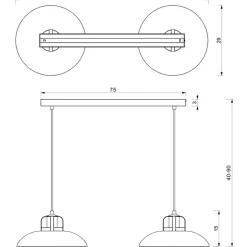 Best Sale Podwójna lampa wisząca na listwie, do kuchni MLP8907 z serii FELIX | Kaja Oświet Żyrandole Nowoczesne