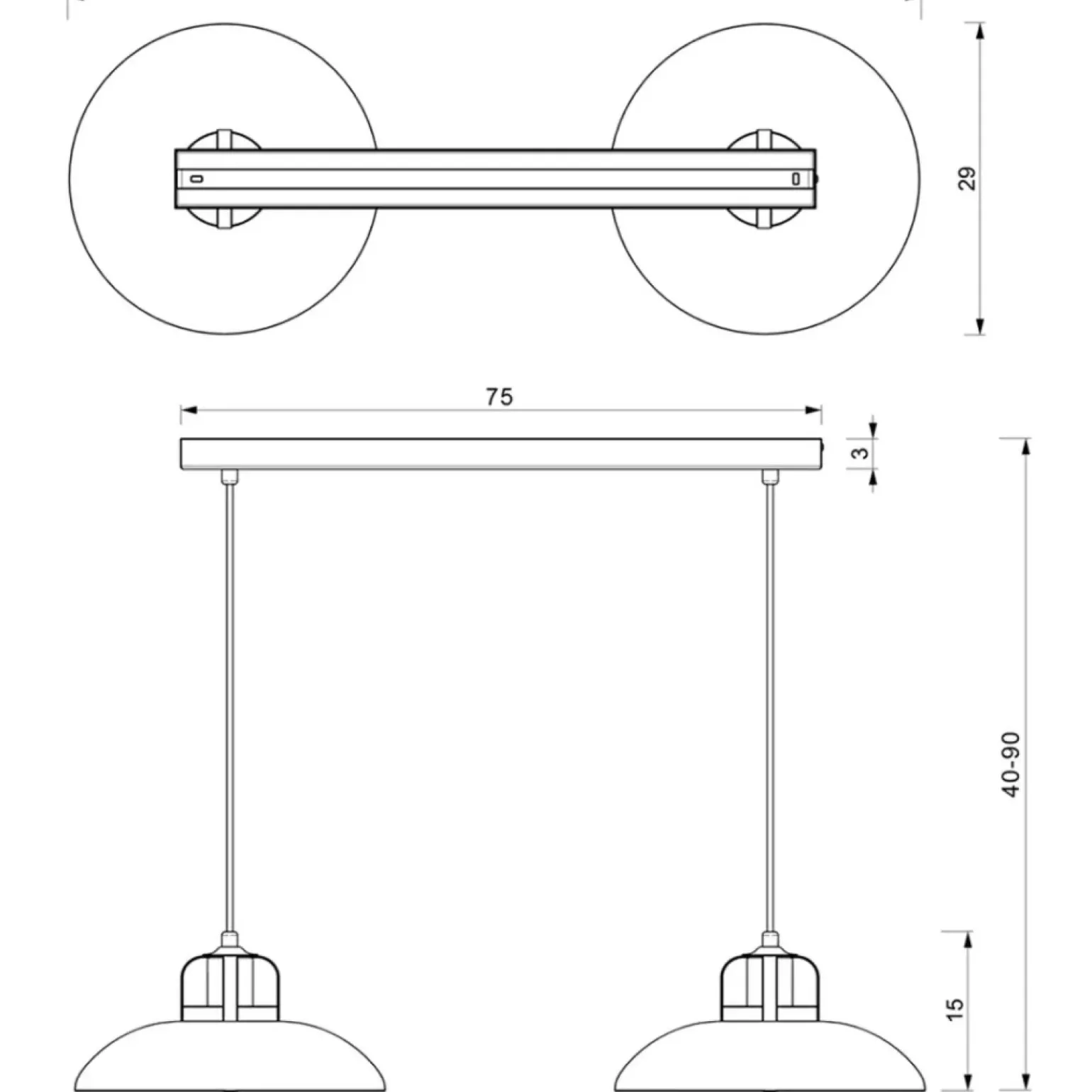 Best Sale Podwójna lampa wisząca na listwie, do kuchni MLP8907 z serii FELIX | Kaja Oświet Żyrandole Nowoczesne