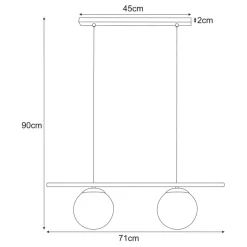 Store Podwójna lampa wisząca, nad wyspę w kuchni K-4965| Kaja Oświetlenie Żyrandole Nowoczesne