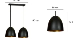 Cheap Podwójna lampa wisząca w kolorze czarno-złotym 410/2 | Kaja Żyrandole Nowoczesne