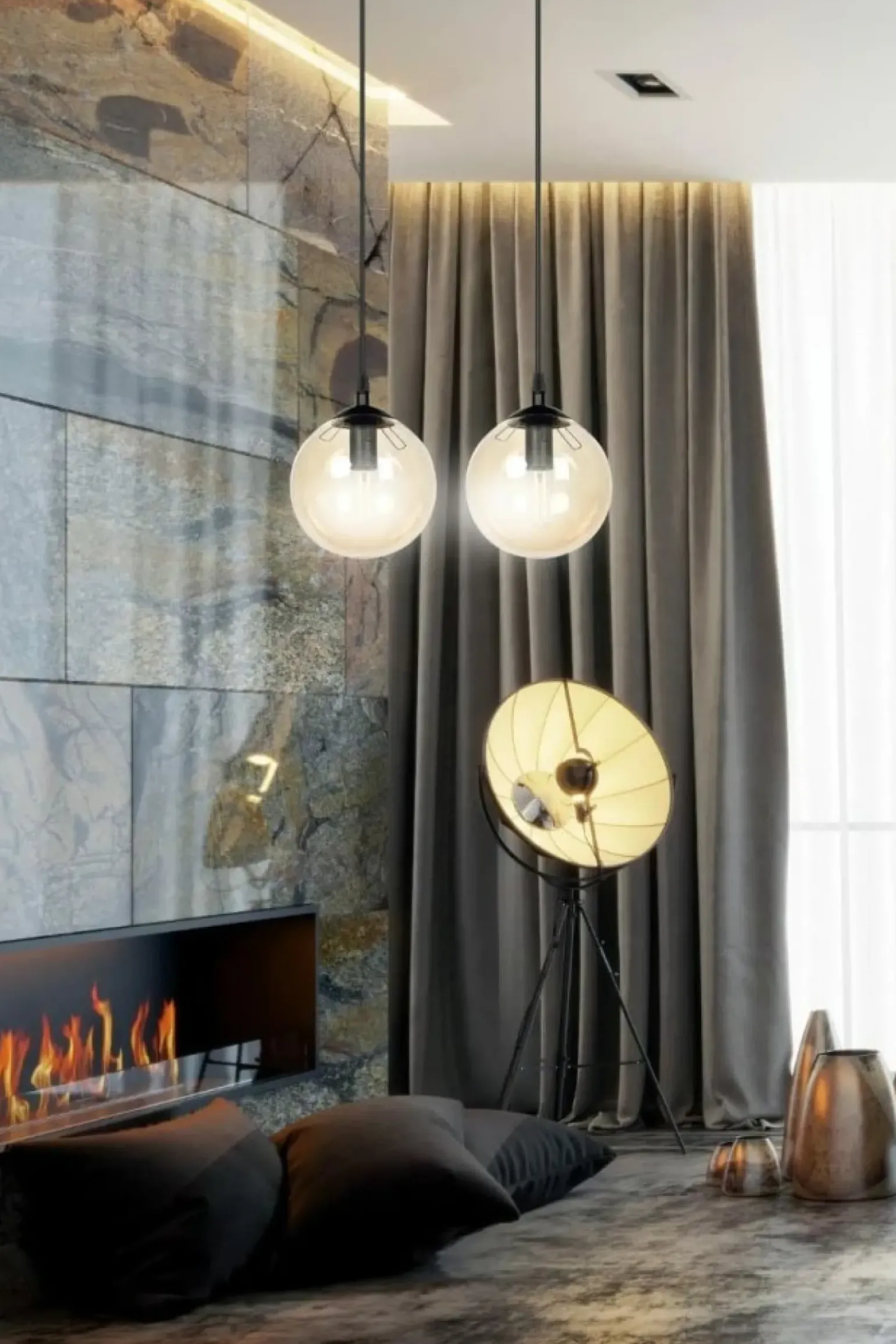 Cheap Podwójna lampa wisząca z kulistymi kloszami 713/2 | Kaja Oświetlenie Żyrandole Nowoczesne