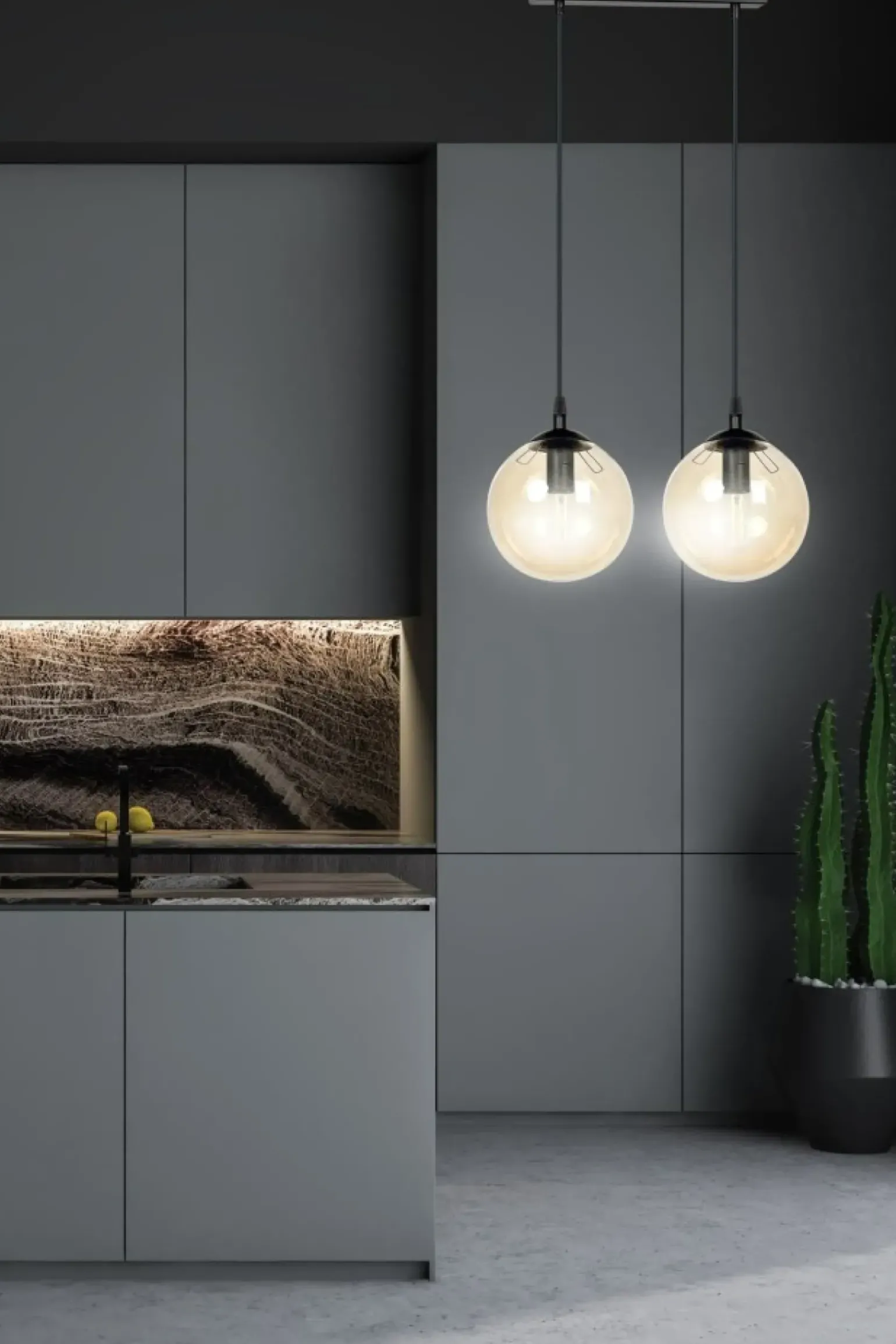 Cheap Podwójna lampa wisząca z kulistymi kloszami 713/2 | Kaja Oświetlenie Żyrandole Nowoczesne