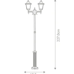 Sklep Kaja Podwójna latarnia ogrodowa, czarna CP8-BLACK z serii CHAPEL