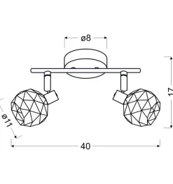 Store Podwójna listwa sufitowa, gustowne reflektory 92-22202 z serii ACROBAT | Kaja Oś Żyrandole Nowoczesne