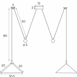Store Podwójna, podwieszana lampa do jadalni MX P0506 VULCANO | Kaja Żyrandole Nowoczesne