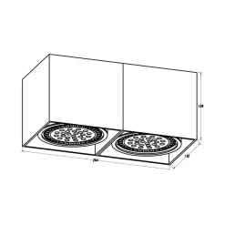 Sklep Kaja Podwójny, biały spot z 2 oczkami ACGU10-116 BOX 2| Kaja Oświetlenie