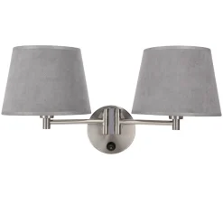 Sklep Kaja Podwójny kinkiet ścienny w szarym kolorze 22-27610 z serii IBIS | Kaja Oświetlen