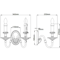 Sklep Kaja Podwójny kinkiet ścienny, świecznik HK-CAMBRIDGE2 z serii CAMBRIDGE