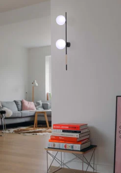 Sklep Kaja Podwójny kinkiet z białymi kloszami do salonu K-4954 | Kaja