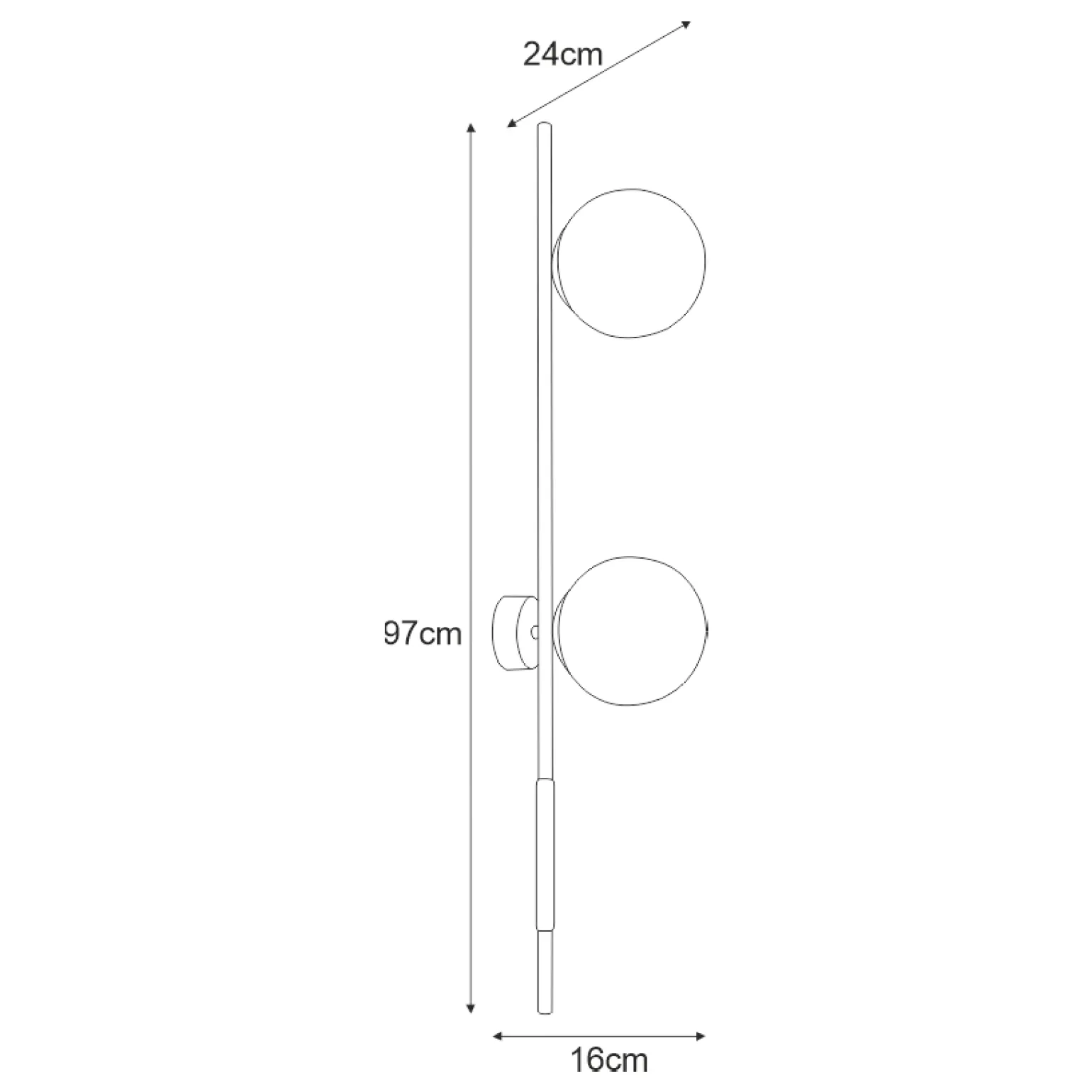Sklep Kaja Podwójny kinkiet z białymi kloszami do salonu K-4954 | Kaja