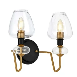 Sklep Kaja Podwójny kinkiet z ozdobnymi kloszami DL-ARMAND2-AB z serii ARMAND