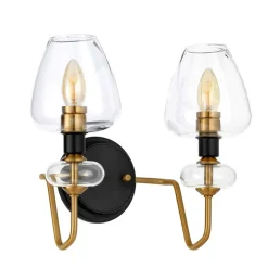 Sklep Kaja Podwójny kinkiet z ozdobnymi kloszami DL-ARMAND2-AB z serii ARMAND