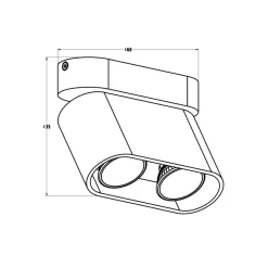 Sklep Kaja Podwójny, regulowany reflektor ACGU10-147 RONDIA 2| Kaja Oświetlenie