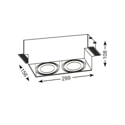 Sklep Kaja Podwójny spot podtynkowy 94364-WH ONEON DL 111-2| Kaja Oświetlenie