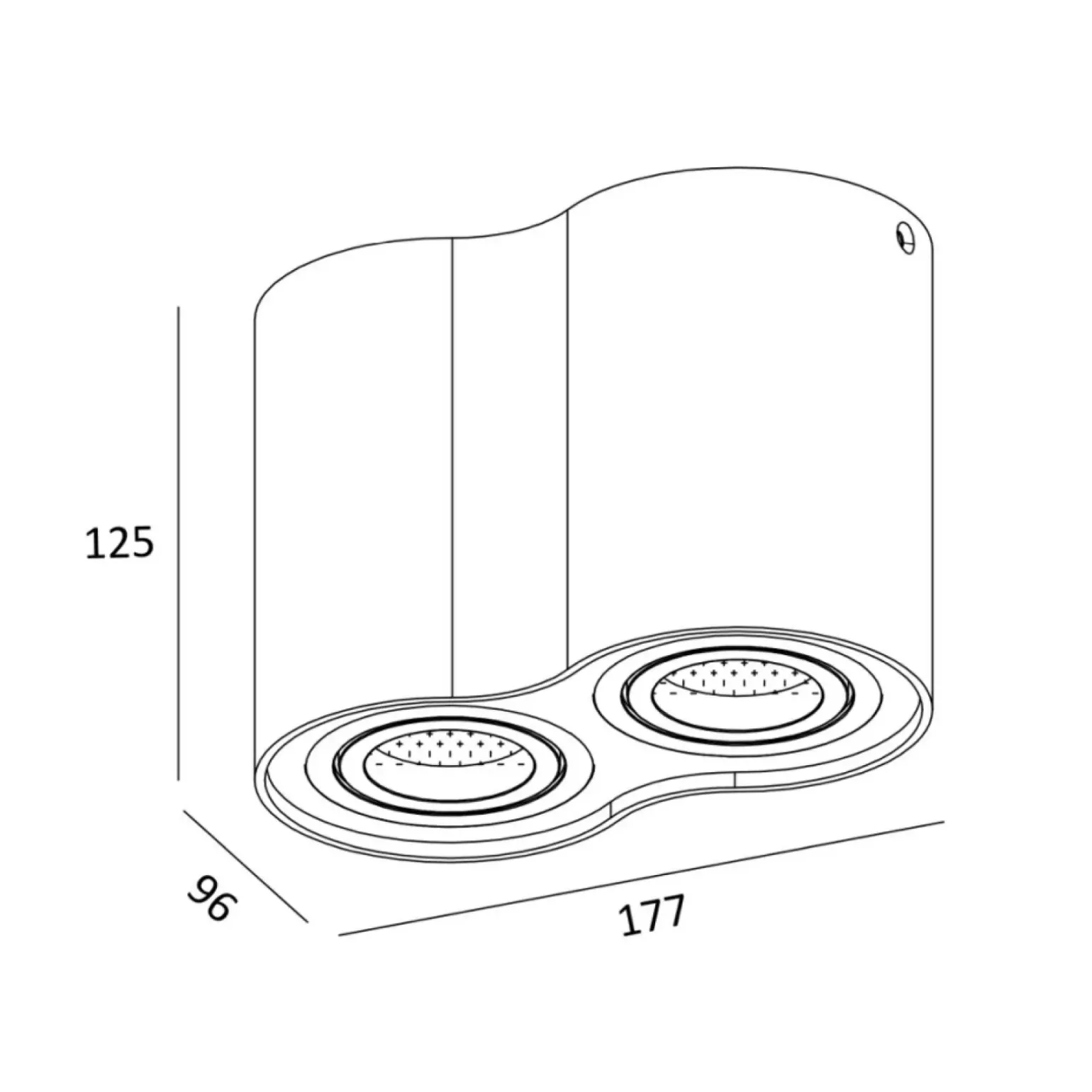 Sklep Kaja Podwójny spot, złączone tuby GU10 50407-BK RONDOO SL2 | Kaja
