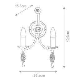 Sklep Kaja Podwójny świecznik, kinkiet ścienny BY2-BLACK z serii BELFRY