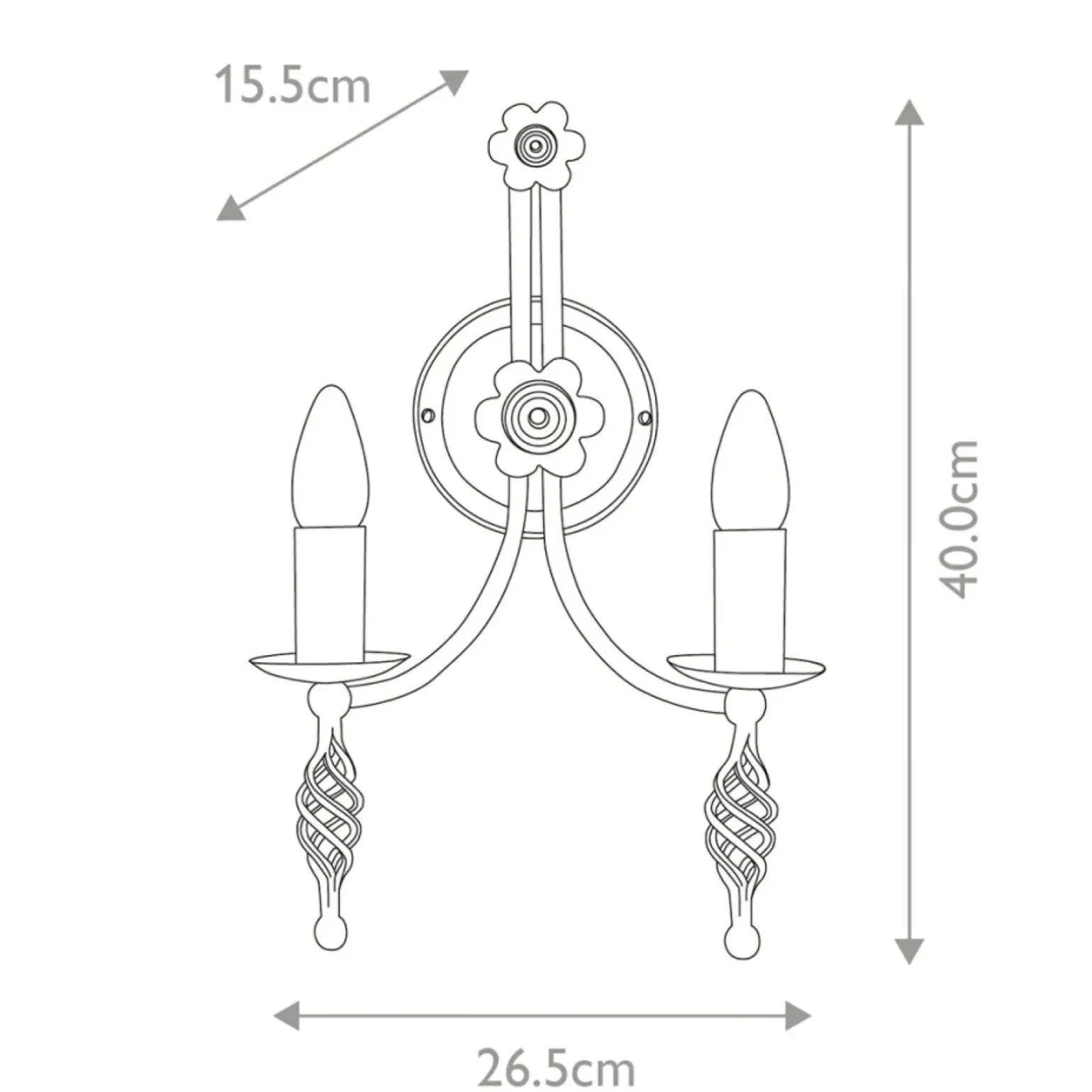 Sklep Kaja Podwójny świecznik, kinkiet ścienny BY2-BLACK z serii BELFRY