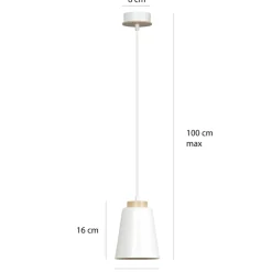 Online Pojedyncza biała lampa wisząca z dużym gwintem 443/1 | Kaja Żyrandole Nowoczesne