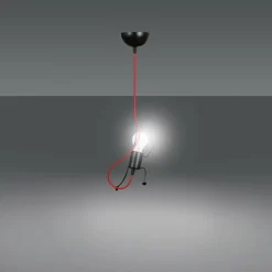 Shop Pojedyncza czerwona lampa wisząca na duży gwint 537/1 | Kaja Żyrandole Nowoczesne