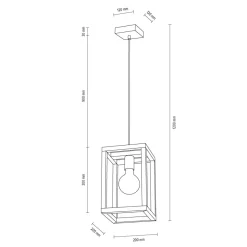 Outlet Pojedyncza, drewniana lampa wisząca do kuchni 61580174 KAGO | Kaja Żyrandole Nowoczesne