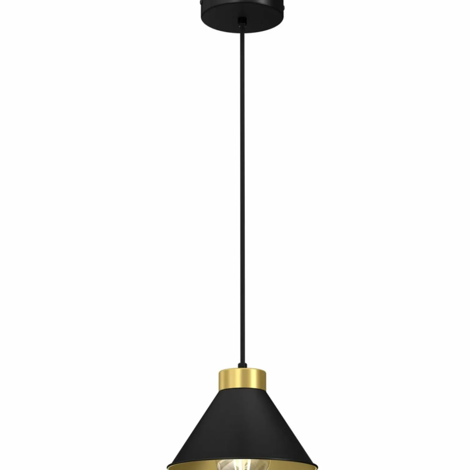 Best Pojedyncza lampa wisząca w kolorze czarno-złotym LX 0627 z serii DEMET Żyrandole Nowoczesne