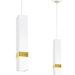 Best Pojedyncza lampa wisząca w kolorze bieli i złota MLP6275 z serii VIDAR | Kaja Oś Żyrandole Nowoczesne