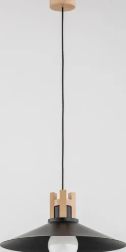 Best Pojedyncza lampa wisząca z elementami z drewna AL 60945 | Kaja Żyrandole Nowoczesne
