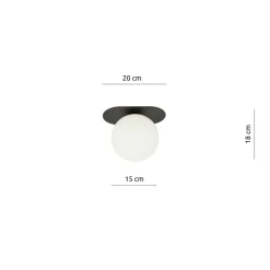 Sklep Kaja Pojedyncza oprawa natynkowa z białym kloszem 1118/1 PLAZA | Kaja