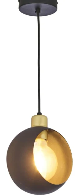 Best Sale Pojedynczy czarno-złoty zwis TK 2751 CYKLOP BLACK | Kaja Oświetlenie Żyrandole Nowoczesne