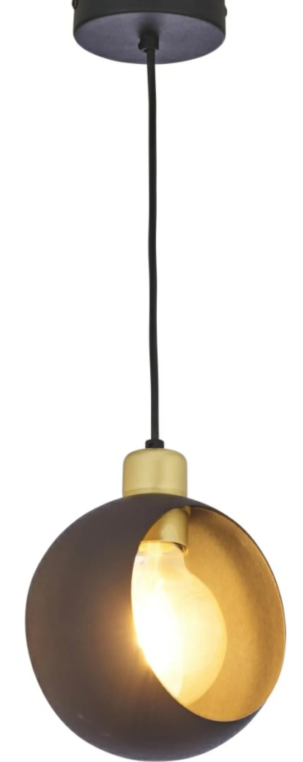 Best Sale Pojedynczy czarno-złoty zwis TK 2751 CYKLOP BLACK | Kaja Oświetlenie Żyrandole Nowoczesne