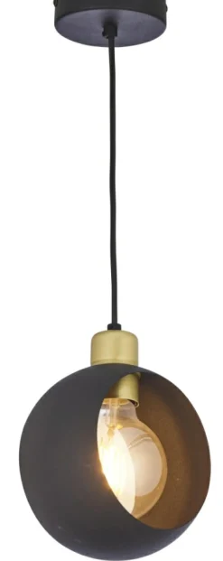 Best Sale Pojedynczy czarno-złoty zwis TK 2751 CYKLOP BLACK | Kaja Oświetlenie Żyrandole Nowoczesne