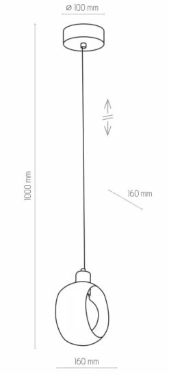 Best Sale Pojedynczy czarno-złoty zwis TK 2751 CYKLOP BLACK | Kaja Oświetlenie Żyrandole Nowoczesne