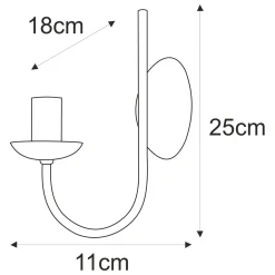 Sklep Kaja Pojedynczy kinkiet ścienny, typu świecznik K-4972 | Kaja Oświetlenie