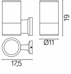 Sklep Kaja Pojedynczy kinkiet elewacyjny, na żarówkę E27 7002 AL z serii ADELA | Kaja Oświe