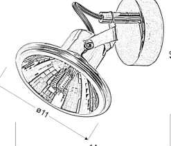 Sklep Kaja Pojedynczy reflektorek ścienny 91-28075 MOON | Kaja Oświetlenie
