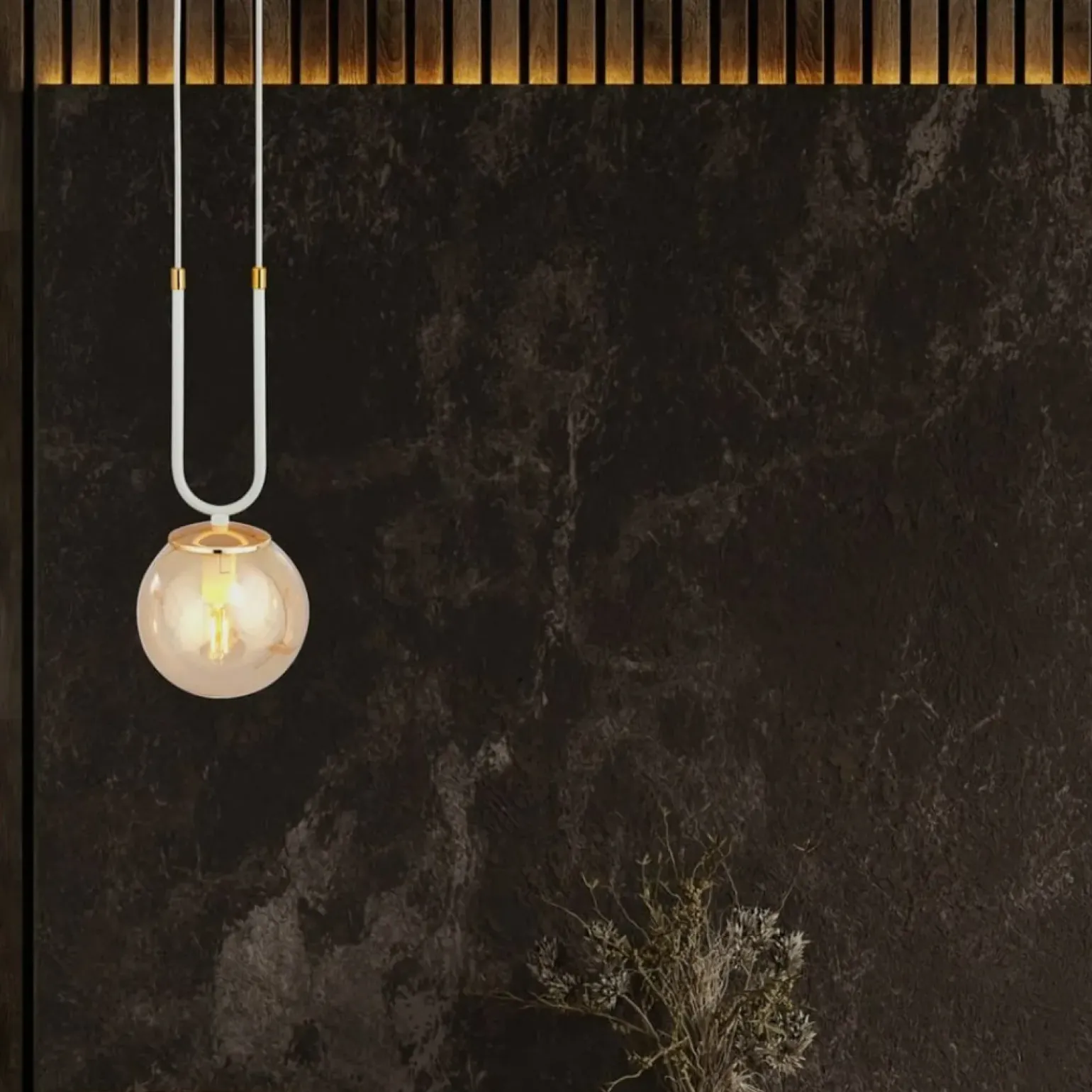 Cheap Pojedynczy, stylowy zwis z bursztynowym kloszem 1117/1 GLAM | Kaja Żyrandole Nowoczesne