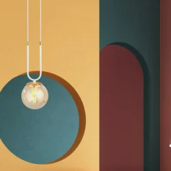 Cheap Pojedynczy, stylowy zwis z bursztynowym kloszem 1117/1 GLAM | Kaja Żyrandole Nowoczesne