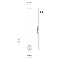 Cheap Pojedynczy, stylowy zwis z bursztynowym kloszem 1117/1 GLAM | Kaja Żyrandole Nowoczesne