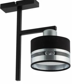 Online Pojedynczy, sztywny zwis z czarno-srebrnym abażurem SIG 32152 - PRO Żyrandole Nowoczesne