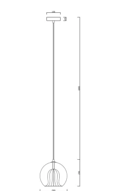 Flash Sale Pojedynczy, złoty zwis z okrągłym kloszem LP-133/1P z serii ARETTE Żyrandole Nowoczesne