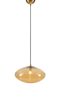 Best Pojedynczy zwis z bursztynowym kloszem, do kuchni 108441 z serii LOCUS Żyrandole Nowoczesne