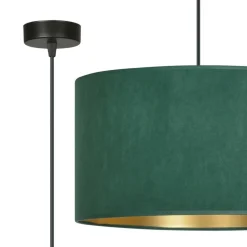 Best Sale Pojedynczy zwis z zielono-złotym abażurem 1051/1 HILDE | Kaja Żyrandole Nowoczesne