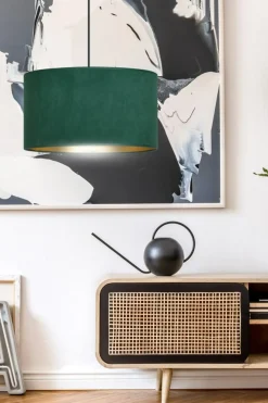 Best Sale Pojedynczy zwis z zielono-złotym abażurem 1051/1 HILDE | Kaja Żyrandole Nowoczesne