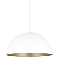 Best Półokrągła, biało-złota lampa wisząca do kuchni A8001XL-WH – VELA Żyrandole Nowoczesne