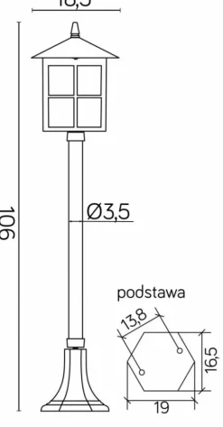Sklep Kaja Ponad metrowa lampa ogrodowa, ozdobna K 5002/2/KW z serii WENECJA | Kaja Oświetl