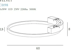 Sklep Kaja Ponadczasowa, czarna lampa sufitowa Ø60cm MX C0198 VELVET | Kaja