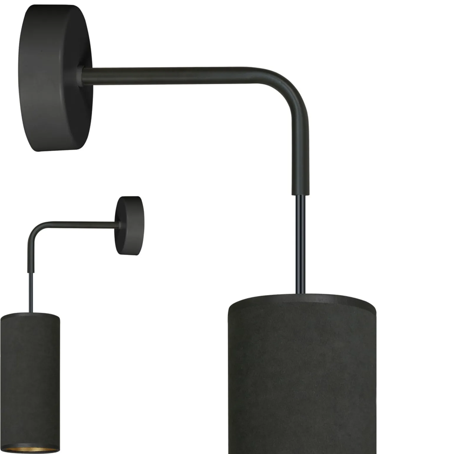 Sklep Kaja Ponadczasowa, czarno-złota lampa ścienna 1067/K1 BENTE | Kaja