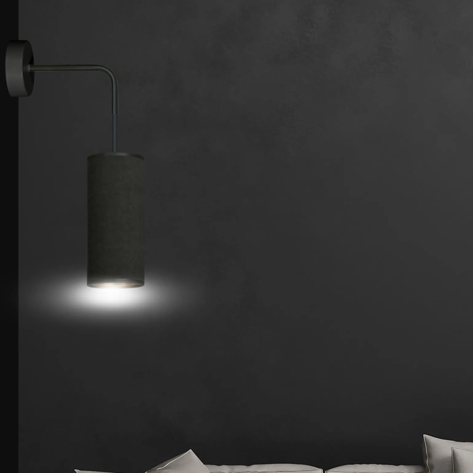 Sklep Kaja Ponadczasowa, czarno-złota lampa ścienna 1067/K1 BENTE | Kaja